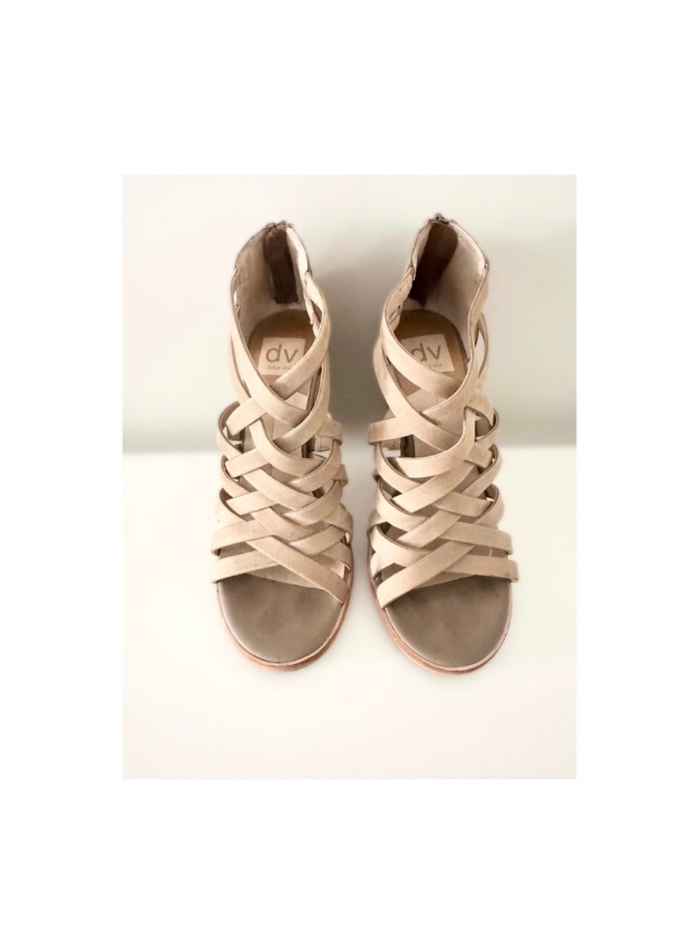 Dolce Vita Nude Beige Strappy Cage Sandals